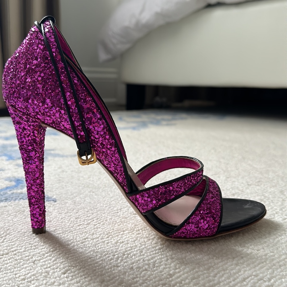 Miu Miu PINK BARBIE sparkly 39.5 shoes never worn - Picture 1 of 5